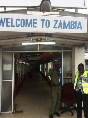 Arrival at Lusaka airport